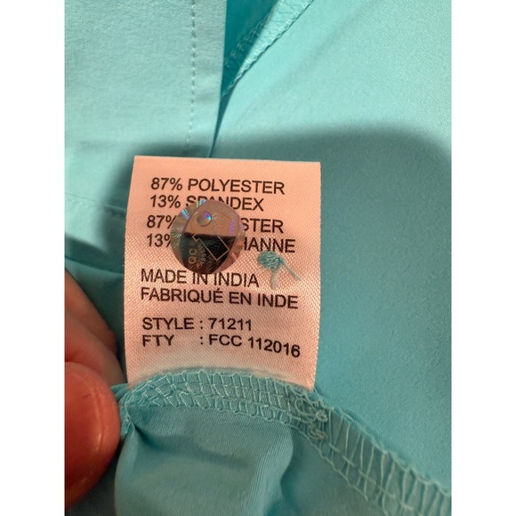 Jamie Sadock Turquoise Sleeveless Collared Button Front Shirt Top Women's Medium - Picture 7 of 8